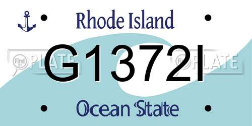 G1372I Rhode Island License Plate