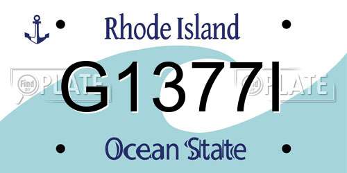 G1377I Rhode Island License Plate