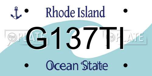 G137TI Rhode Island License Plate