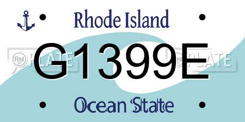 G1399E Rhode Island License Plate