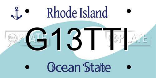 G13TTI Rhode Island License Plate