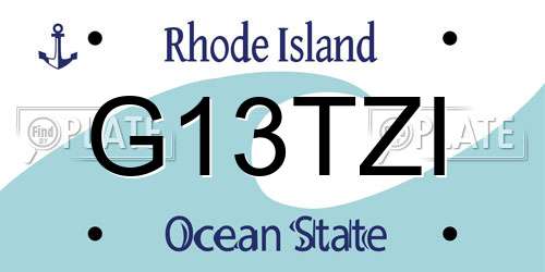 G13TZI Rhode Island License Plate
