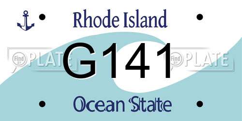 G141 Rhode Island License Plate