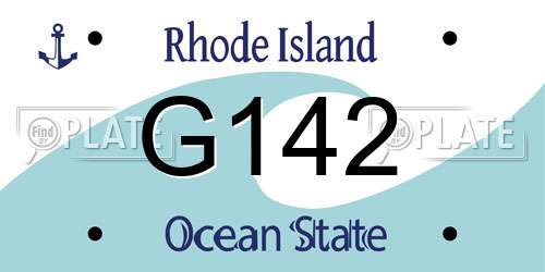 G142 Rhode Island License Plate