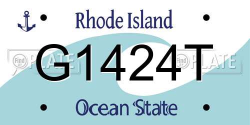 G1424T Rhode Island License Plate