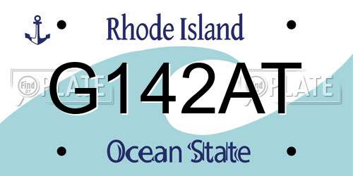 G142AT Rhode Island License Plate