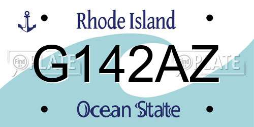 G142AZ Rhode Island License Plate