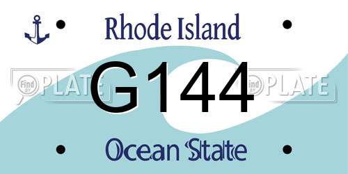 G144 Rhode Island License Plate