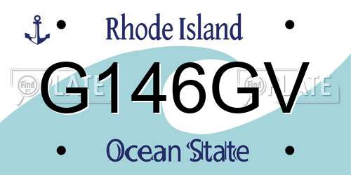 G146GV Rhode Island License Plate