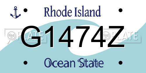 G1474Z Rhode Island License Plate