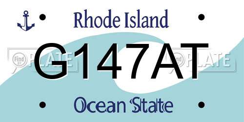 G147AT Rhode Island License Plate