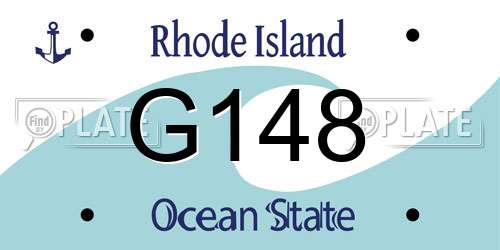 G148 Rhode Island License Plate