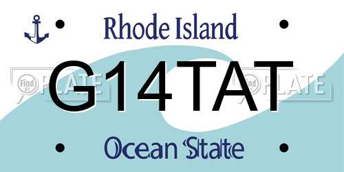 G14TAT Rhode Island License Plate