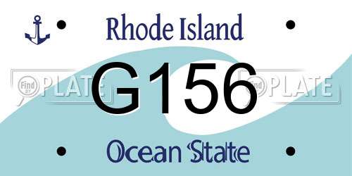 G156 Rhode Island License Plate
