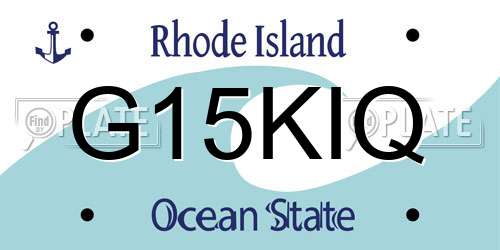 G15KIQ Rhode Island License Plate
