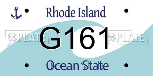 G161 Rhode Island License Plate