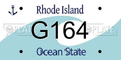 G164 Rhode Island License Plate