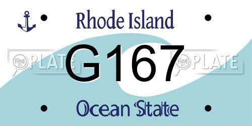 G167 Rhode Island License Plate
