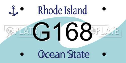 G168 Rhode Island License Plate