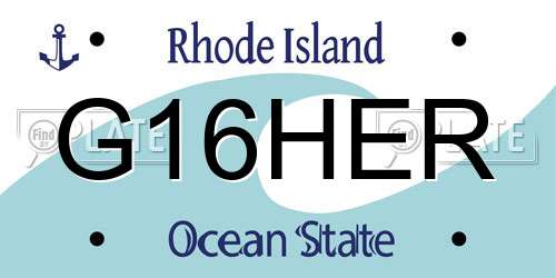 G16HER Rhode Island License Plate