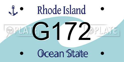 G172 Rhode Island License Plate