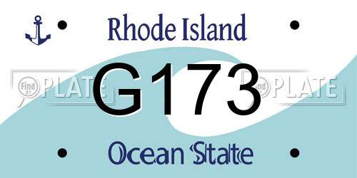 G173 Rhode Island License Plate