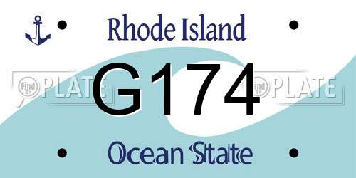 G174 Rhode Island License Plate