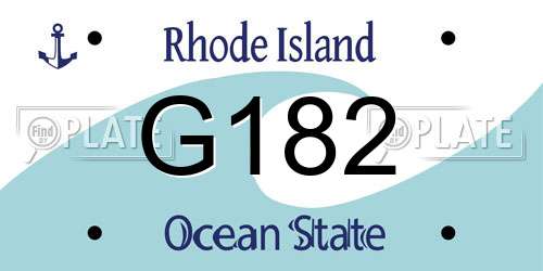 G182 Rhode Island License Plate