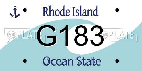 G183 Rhode Island License Plate