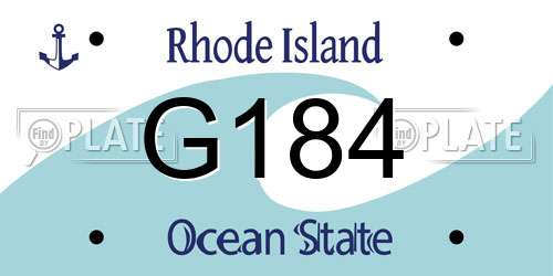 G184 Rhode Island License Plate