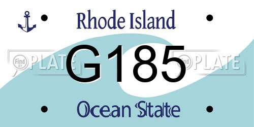 G185 Rhode Island License Plate