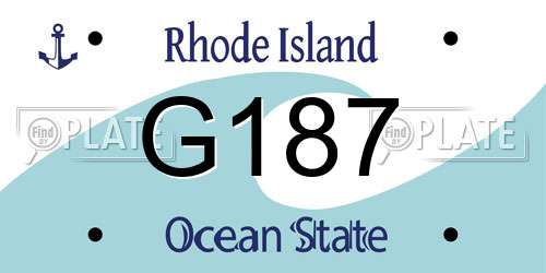 G187 Rhode Island License Plate