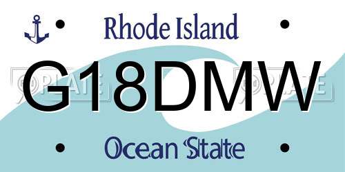 G18DMW Rhode Island License Plate