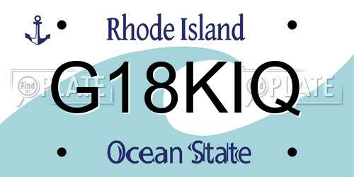G18KIQ Rhode Island License Plate