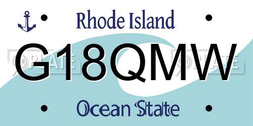 G18QMW Rhode Island License Plate