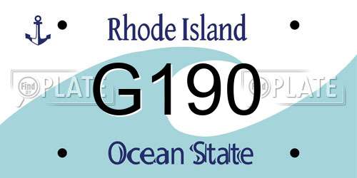 G190 Rhode Island License Plate