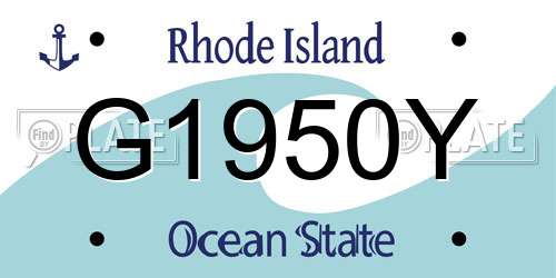G1950Y Rhode Island License Plate
