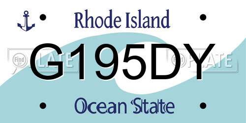 G195DY Rhode Island License Plate