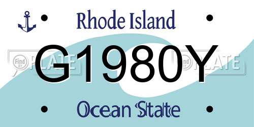 G1980Y Rhode Island License Plate