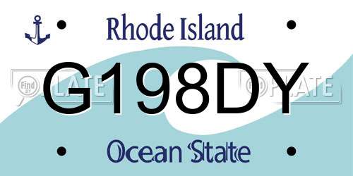 G198DY Rhode Island License Plate
