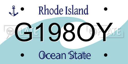 G198OY Rhode Island License Plate