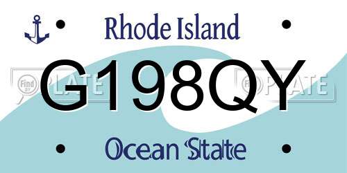 G198QY Rhode Island License Plate