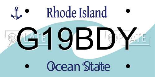 G19BDY Rhode Island License Plate