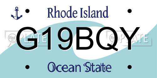 G19BQY Rhode Island License Plate