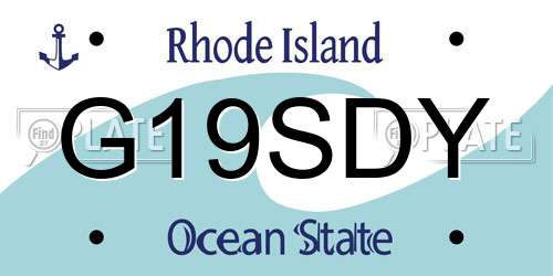 G19SDY Rhode Island License Plate
