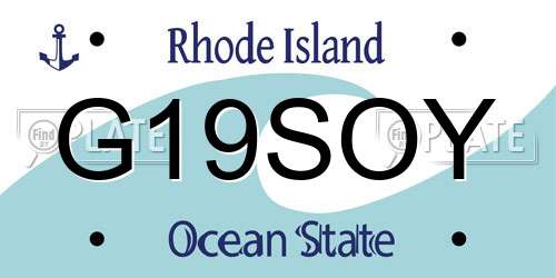 G19SOY Rhode Island License Plate