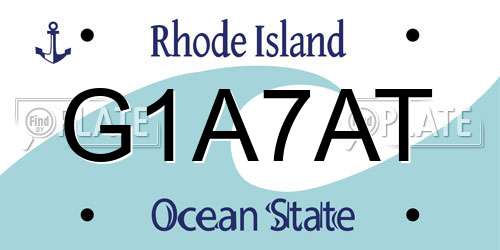 G1A7AT Rhode Island License Plate