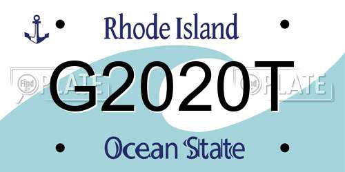 G2020T Rhode Island License Plate