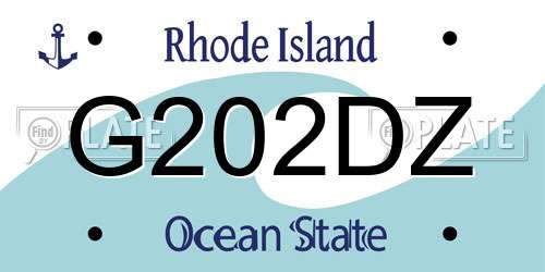 G202DZ Rhode Island License Plate