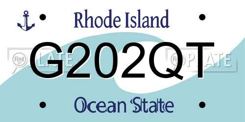 G202QT Rhode Island License Plate